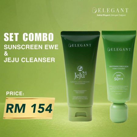 ELEGANT BEAUTY - PAKEJ COMBO SUNSCREEN EWE & JEJU CLEANSER