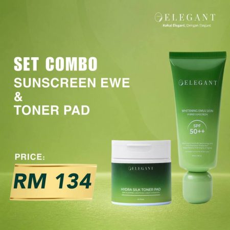 ELEGANT BEAUTY - PAKEJ COMBO SUNSCREEN EWE & TONER PAD