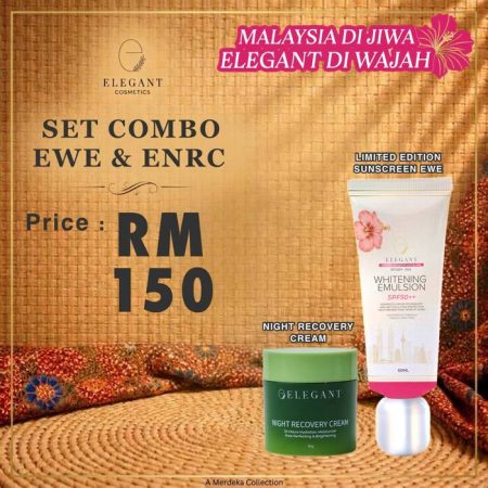 ELEGANT BEAUTY - PAKEJ COMBO SUNSCREEN EWE & NIGHT RECOVERY CREAM