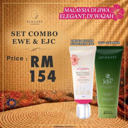 ELEGANT BEAUTY - PAKEJ COMBO SUNSCREEN EWE & JEJU CLEANSER